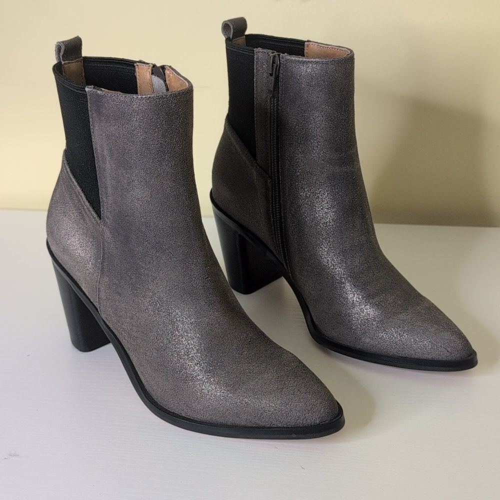Corso Como Size 6.5 Hurray Dusted Metallic Gunmetal Heeled Boots, NEW - Picture 3 of 15